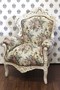 Barock Sessel King Blumenmuster / Creme 