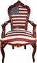 Casa Padrino Barock Esszimmer mit Armlehnen USA / Mahagony Braun Antik Stil 