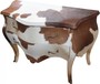 Casa Padrino Barock Kommode Kuhfell Braun/Wei� - Unikat