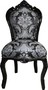 Barock Esszimmer Stuhl Schwarz Muster / Schwarz 