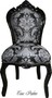 Casa Padrino Barock Esszimmer Stuhl Paisley Muster Schwarz / Schwarz - Antik Stil M�bel 