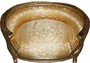 Casa Padrino Barock Hunde & Katzen Sofa Gold Muster / Gold - Hundesessel Sitz Hundebett Katzenbett Hund Katze M�bel