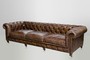 Chesterfield Luxus Echt Leder Sofa 4 Sitzer Vintage Leder von Casa Padrino Cigar