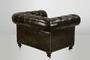 Chesterfield Luxus Echt Leder Sessel Vintage Leder von Casa Padrino Ebony - Club Sessel