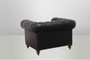 Chesterfield Luxus Echt Leder Sessel Vintage Leder von Casa Padrino Old Saddle Black - Club Sessel