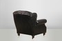 Chesterfield Luxus Echt Leder Ohrensessel Adringley Vintage Leder von Casa Padrino Ebony - Club Sessel