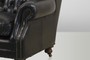 Chesterfield Luxus Echt Leder Ohrensessel Adringley Vintage Leder von Casa Padrino Ebony - Club Sessel