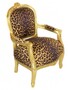 Casa Padrino Barock Kinder Stuhl Leopard/Gold - Armlehnstuhl - Antik Stil M�bel