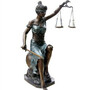 Casa Padrino Luxus Bronzefigur Lady Justice auf Marmorsockel - Bronze Justitia Figur B�ste Anwalt Notar 