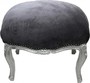 Casa Padrino Barock Fu�hocker Grau / Silber Medium - Hocker - Barock Stil M�bel Antik 