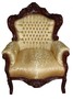 Casa Padrino Barock Sessel King Gold Muster / Brown M�bel Antik Stil