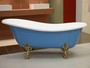 Freistehende Luxus Badewanne Jugendstil Roma Hellblau/Wei�/Altgold 1470mm - Barock Badezimmer