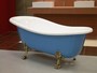 Freistehende Luxus Badewanne Jugendstil Roma Hellblau/Wei�/Altgold 1470mm - Barock Badezimmer