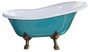 Freistehende Luxus Badewanne Jugendstil Roma T�rkis/Wei� Altgold 1470mm - Barock Antik Badezimmer
