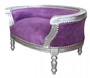 Barock Hunde & Katzen Sofa Lila /Silber Hundebett & Katzenbett