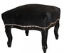 Casa Padrino Barock Fu�hocker Medium Schwarz / Schwarz - Antik Stil M�bel - Hocker