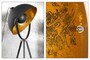 Designer Studioleuchte Stativ-Lampe, Stehleuchte in Schwarz/Gold H�he: 160 cm - Tripod floor lamp