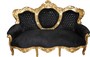 Casa Padrino Barock Sofa  King Schwarz/Gold mit Bling Bling Glitzersteinen 