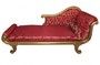 Casa Padrino Barock Chaiselongue Modell Bordeaux Musterstoff / Gold Recamiere Liege Wohnzimmer M�bel 