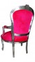 Casa Padrino Barock Salon Stuhl Mod1 Pink / Silber