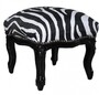 Casa Padrino Barock Fu�hocker Zebra / Black - Antik Stil M�bel - Hocker