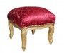 Casa Padrino Barock Fu�hocker Bordeauxrot Muster / Gold - Antik Stil M�bel - Hocker