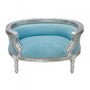 Barock Hunde & Katzen Sofa Blau /Silber Hundebett & Katzenbett 