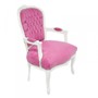 Casa Padrino Barock Salon Stuhl Mod1 Rosa / Weiss