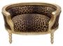 Casa Padrino Barock Hunde & Katzen Sofa Leopard / Gold Hundebett & Katzenbett 