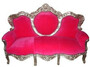 Casa Padrino Barock Lounge Sofa King Pink / Silber 