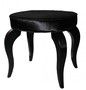 Casa Padrino Barock Sitzhocker Schwarz / Schwarz - Designer Rundhocker - Luxus Qualit�t