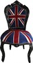 Casa Padrino Barock Esszimmer Stuhl Union Jack / Schwarz - M�bel Antik Stil