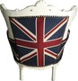 Casa Padrino Barock Kinder Sessel Union Jack / Creme - Thron England Englische Flagge Tron