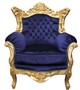Casa Padrino Barock Sessel Al Capone Mod2  Royalblau/Gold