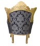 Casa Padrino Barock Sessel Al Capone Mod2  Royal Blau Muster / Gold