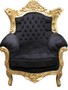 Casa Padrino Barock Sessel Al Capone Mod 2 Schwarz / Gold M�bel Antik Stil