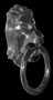 Casa Padrino Designer L�wenkopf Lion Handtuchhalter aus Aluminium vernickelt H�he: 31 cm, Breite: 17,5 cm, Tiefe: 10 cm - Wandfigur - Handtuchring - WC Bad Dekoration
