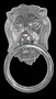 Casa Padrino Designer L�wenkopf Lion Handtuchhalter aus Aluminium vernickelt H�he: 31 cm, Breite: 17,5 cm, Tiefe: 10 cm - Wandfigur - Handtuchring - WC Bad Dekoration