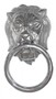 Casa Padrino Designer L�wenkopf Lion Handtuchhalter aus Aluminium vernickelt H�he: 31 cm, Breite: 17,5 cm, Tiefe: 10 cm - Wandfigur - Handtuchring - WC Bad Dekoration