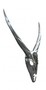 Casa Padrino Designer Antilope Deko Geweih aus poliertem Aluminium Silber H 75 cm, B 67 cm - Wandfigur - Geweih - Wandgeweih