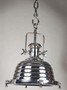 Casa Padrino Industrial H�ngeleuchte Silber Vernickelt 40 x 40 x 53 cm - Industrie Design Vintage Lampe Leuchte 