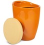 Casa Padrino Designer Hocker Orange mit Sitzpolster und Stauraum unter dem Sitz