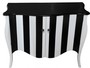 Casa Padrino Barock Kommode Schwarz/Wei� Streifen 120cm Mod - Antik Stil M�bel