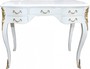 Casa Padrino Barock Schreibtisch Wei� Hochglanz / Gold 100 x 80 x 58 cm-  Sekret�r Luxus M�bel