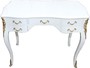 Casa Padrino Barock Schreibtisch Wei� Hochglanz / Gold 100 x 80 x 58 cm-  Sekret�r Luxus M�bel