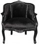 Casa Padrino Barock Damen Salon Sessel Schwarz/ Schwarz  - M�bel Antik Stil
