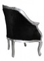 Casa Padrino Barock Damen Salon Sessel Schwarz/ Silber  - M�bel Antik Stil