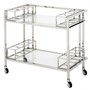 Casa Padrino Luxus Bar Trolley Servierwagen aus Edelstahl und Glas 80 x 48 x H. 77 cm - Luxus Hotel & Restaurant Einrichtung M�bel
