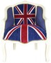 Casa Padrino Barock Damen Salon Sessel Union Jack / Creme  - M�bel Antik Stil- England Flagge