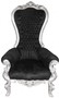 Casa Padrino Barock Thron Sessel Majestic Mod1 Schwarz/Silber - Riesensessel -Thron Stuhl Tron